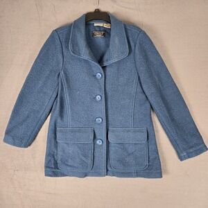 LL Bean Bellandi Wool Peacoat Womens Medium Petite Pockets Career‎ City 271133